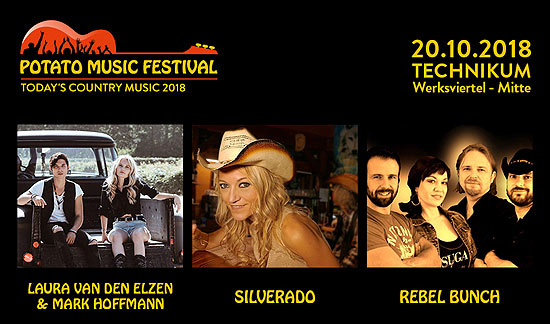 Potato-Music-Festival – Todays Country Music am 20.10.2018; „Country Music bekommt feste Heimat in München“ – Potato-Music-Festival findet erstmals im Werksviertel-Mitte statt